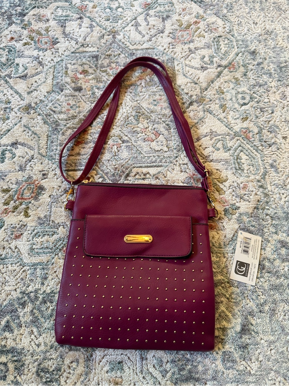 Apt 9 Women's Studded Crossbody Bag in Plum NWT